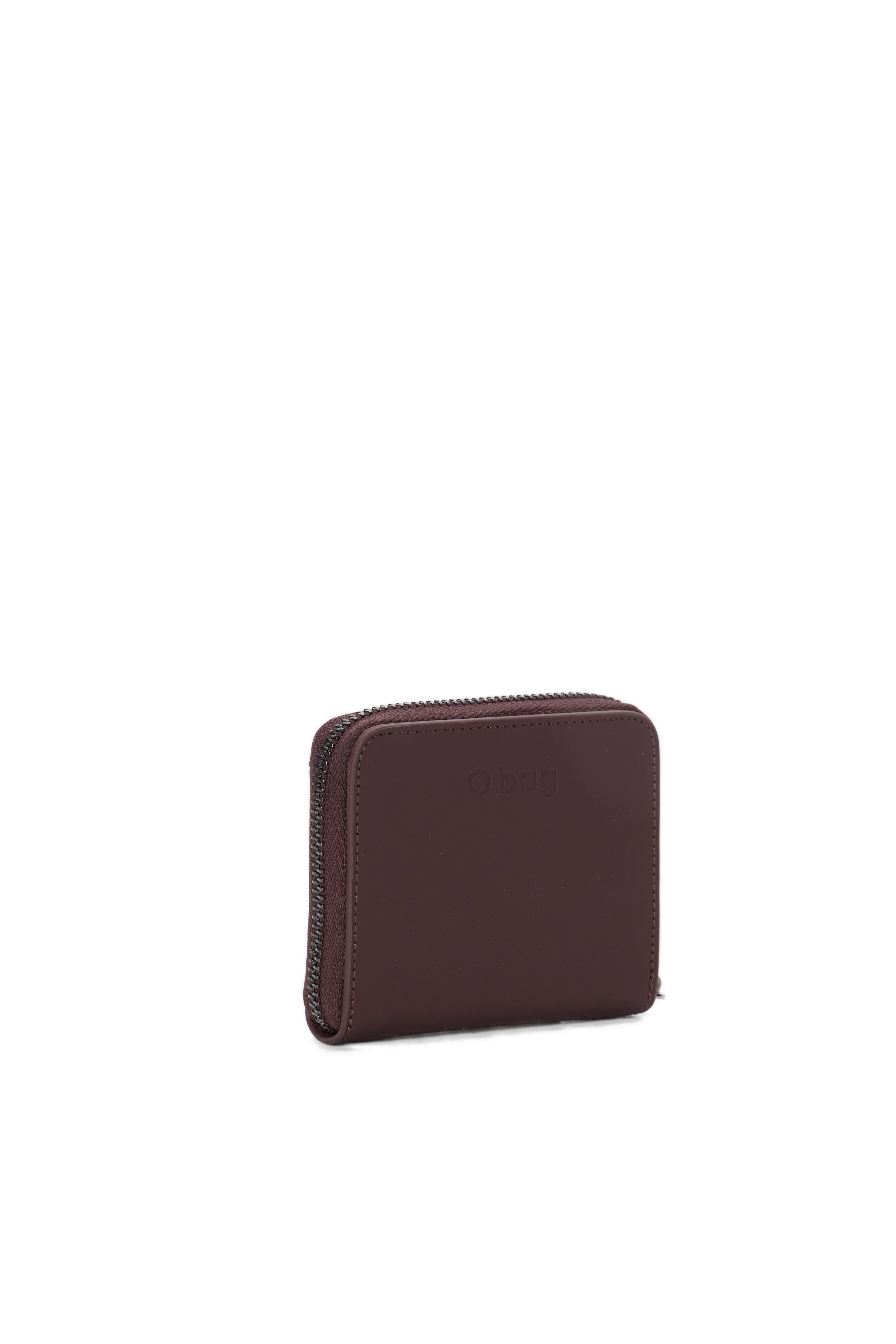 Portefeuille Complet Femme Avec Fermeture Éclair Et Poche O Half Wally Bucaneve Tissu Gommé Bordeaux