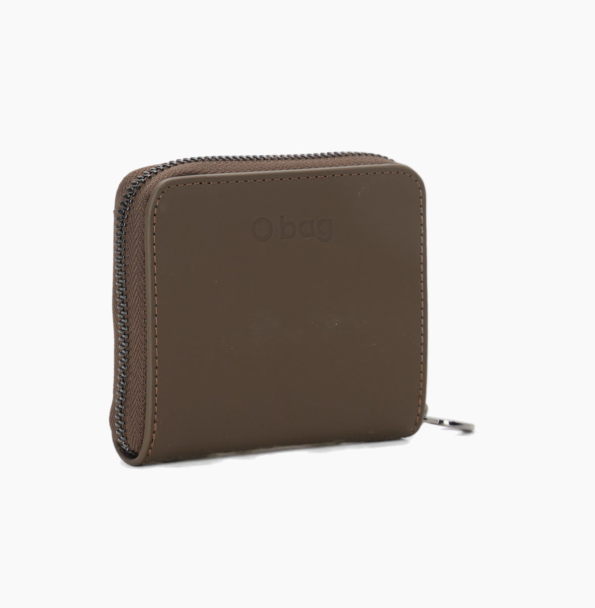 Complete Women'S Zip Wallet With Pocket O Half Wally Bucaneve Rubberized Fabric Chocolate